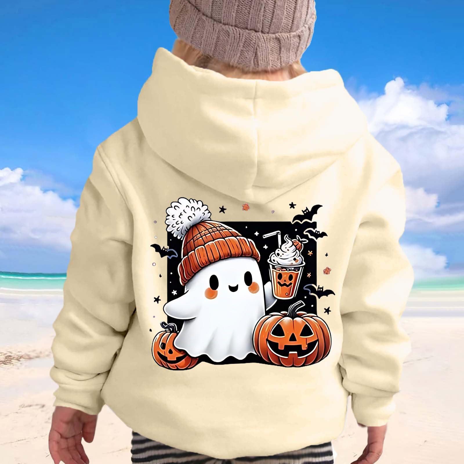 

Children s Boys Fashion Halloween Printed Hoodie Sweatshirt 130 бежевый