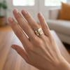 Engraved Line Two-tone Ring Double Layer Punk Style Ring  Holiday Accessories