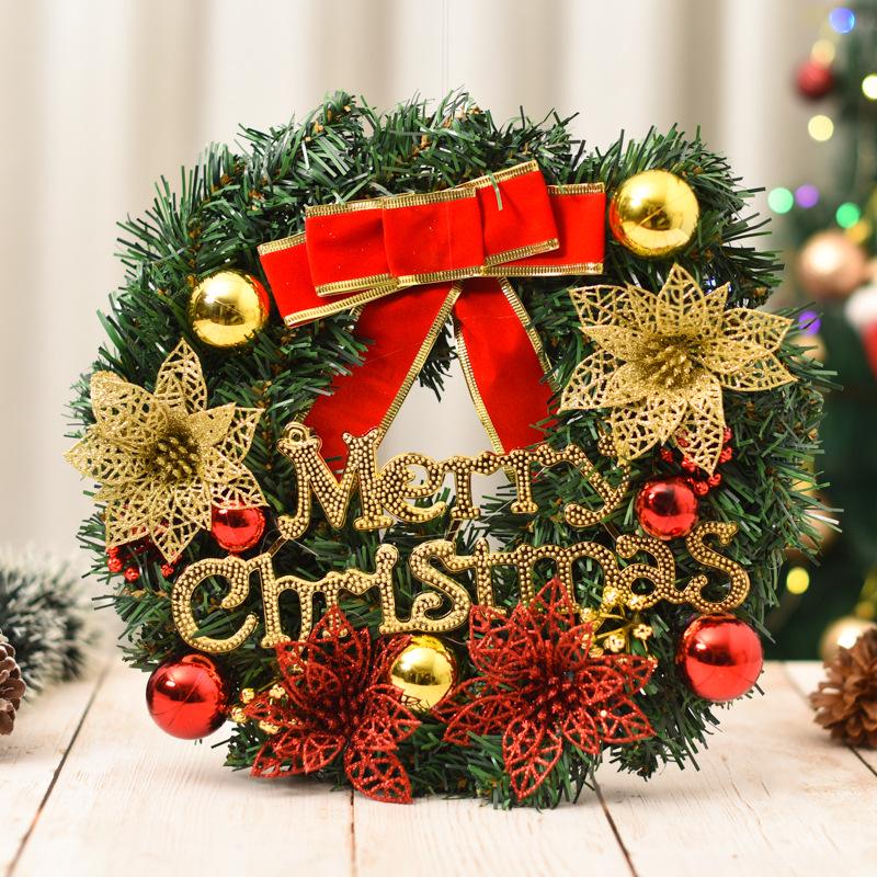 New Christmas Vine and Dry Branch Wreath - Elegant Door and Window Hanging Ornament for Mall, Hotel, and Shop Decoration.