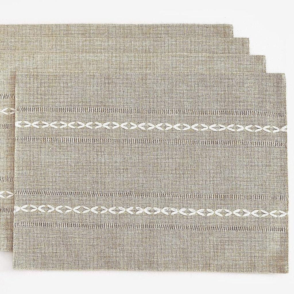 Placemat Kitchen Table Heat-Resistant Coffee Teacup Mat Natural Woven Table Flag Cotton Linen Western Mat