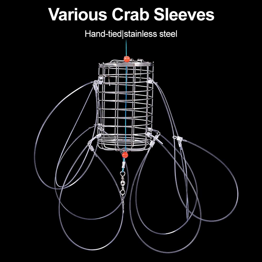 Crab Catching Tool Lure Trap Stainless Steel Bait Cage Fish Cage Feeder Fishing Tackle Suitable Crab Shrimp Crawfish Trap Cage