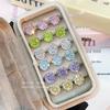 Multi-Color Rose Flower Cartilage Stud Earrings with 8mm 5A Zircon Stone