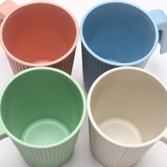 Taza de agua irrompible con asas, diseño de línea Vertical, fácil de limpiar, apta para lavavajillas, 4 Uds.