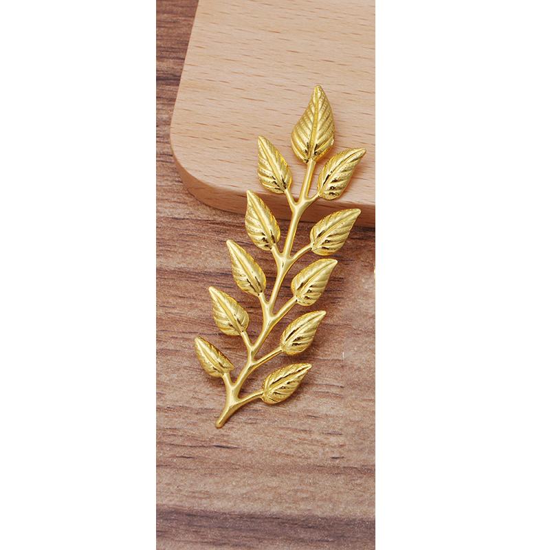20pcs 19x64mm DIY Leaf Copper Charm Pendant Gold Color Accessories for Necklace Jewelry Making Components Handmade Craft
