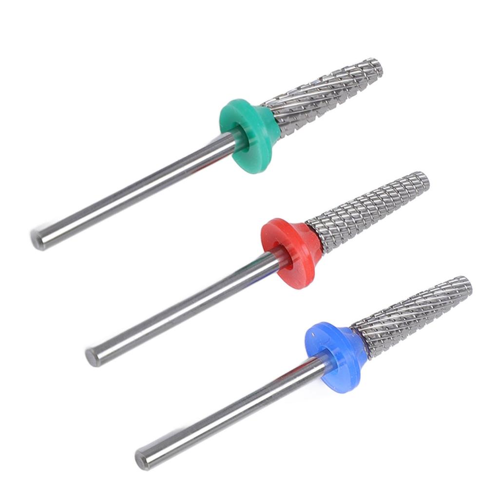 3pcs Nail File Bits Tungsten Steel Nail File Bits Professional Manicure Grinding Heads for Electric 