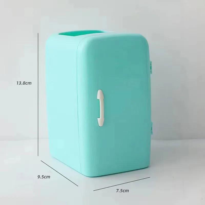 Multi Functional Cute Refrigerator Shaped Pen Holder Cartoon Creative Desktop Storage Makeup Brush Office Desktop Supplies