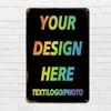 Customizable Vintage Metal Sign Personalized Photo Text Logo Wall Decor Pre-Drilled