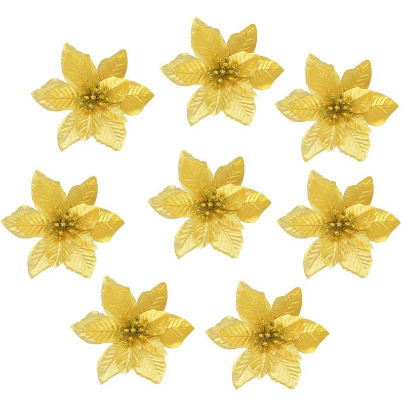 

5/10 шт 13 см блестящие искусственные цветы для украшения рождественской елки своими руками рождественские украшения для дома свадьба рождественская вечеринка украшения 5pcs