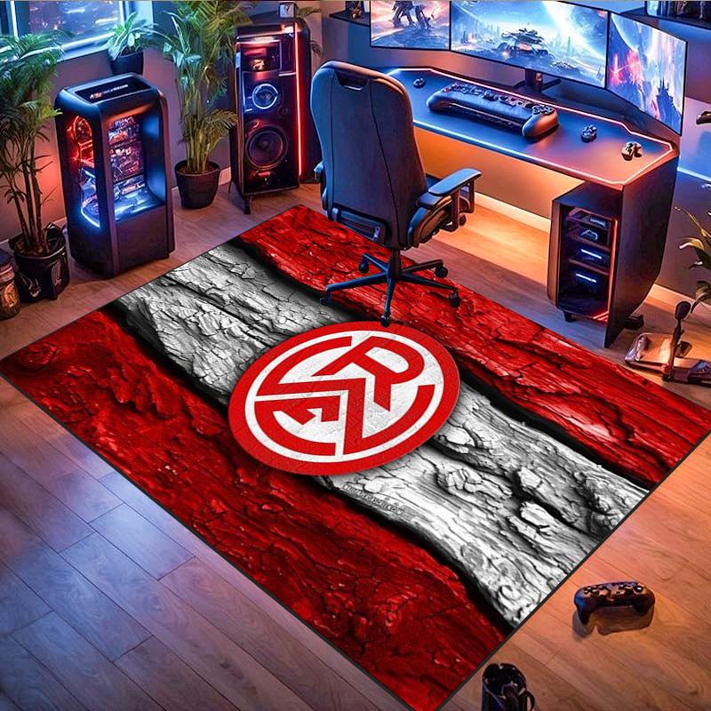 Remo FC Red Black Crack Wood Shield Logo Print Area Rug Brazilian Soccer Floor Carpet Football Fan Living Room Bedroom Home Decor Mat