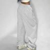 Women's High-Waist Lace-Up Sweatpants - Solid Casual Loose Joggers, Classic Baggy Streetwear Sport Dance Trousers