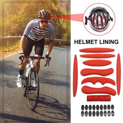 27Pcs/Set Cycling Helmet Sponge Pad Kit Breathable Washable Shock Absorbing Universal Mountain Road Bike Riding Helmet Padding Lining Cushion Kit