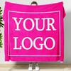 Custom Logo Minky Fleece Blanket,Personalized Holiday Decor