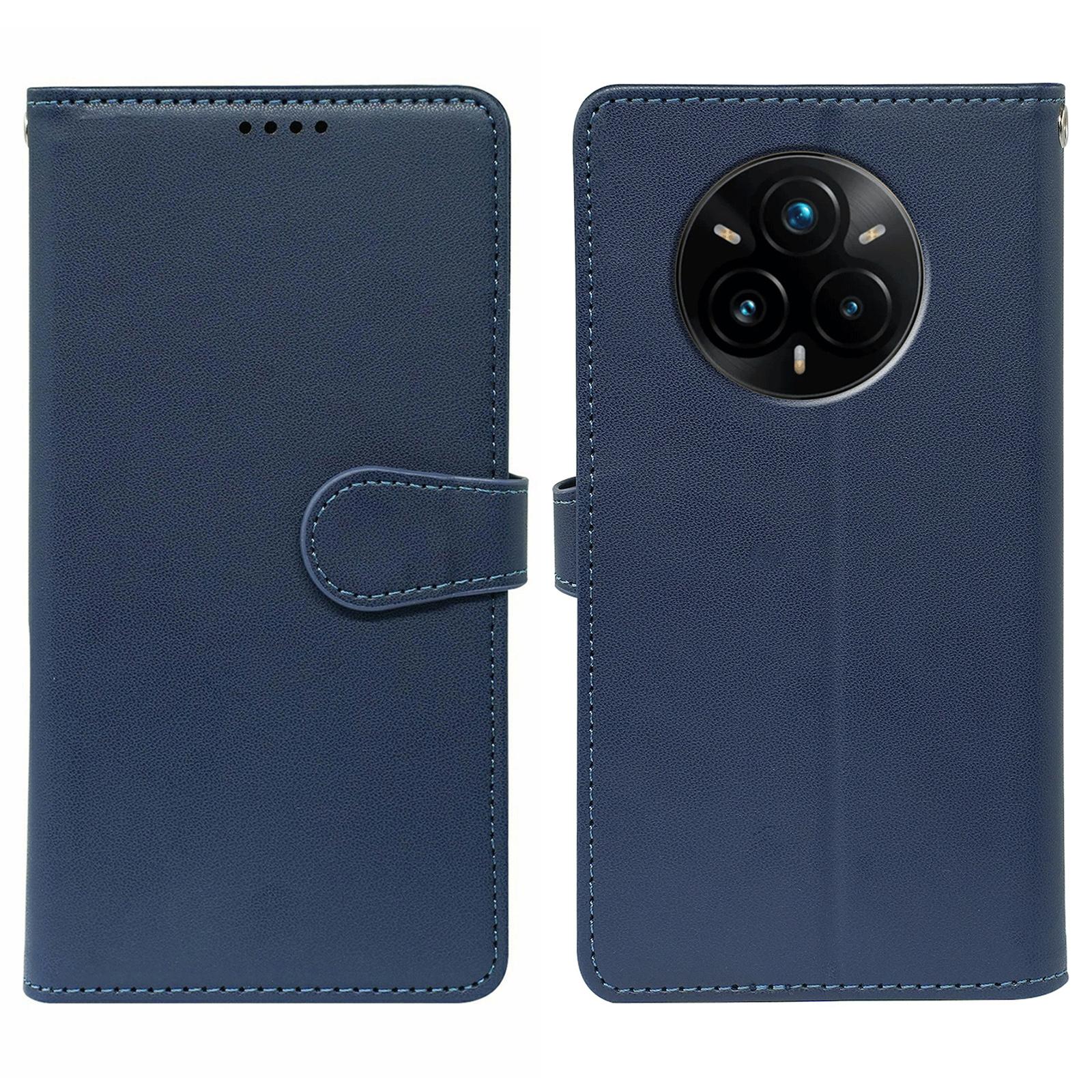 

For Realme 14 Pro+ 5G Case with 9 Card Slots PU Leather Stand Phone Cover Blue