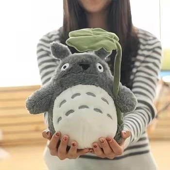 30/40/55/70cm Lachende Totoro Pluche Speelgoed Gevuld Film Anime Totoro Dier Pop met Lotusblad Totoro Pluche Speelgoed Decor