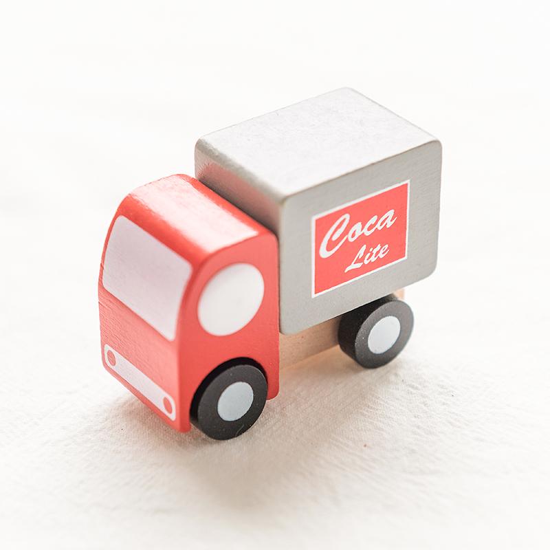 Kids Mini Wooden Cars Truck Aircraft Model Toy Montessori Wooden Education Colorful Vehicle Toys Simulation Cars Decoration Gift