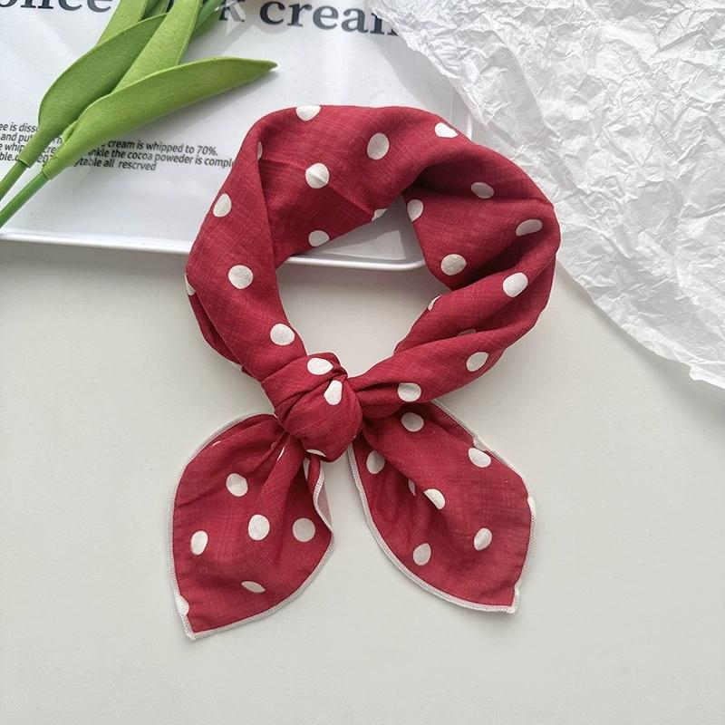 56cm Soft Retro Soft Cotton Square Scarf for Women Neckerchief Cotton Headscarf Floral Printed Small Scarf Hijabs