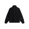 Li Ning Color Block Zipper Stand Collar Fleece Warm Jacket Men Jackets Black AFDU031-3