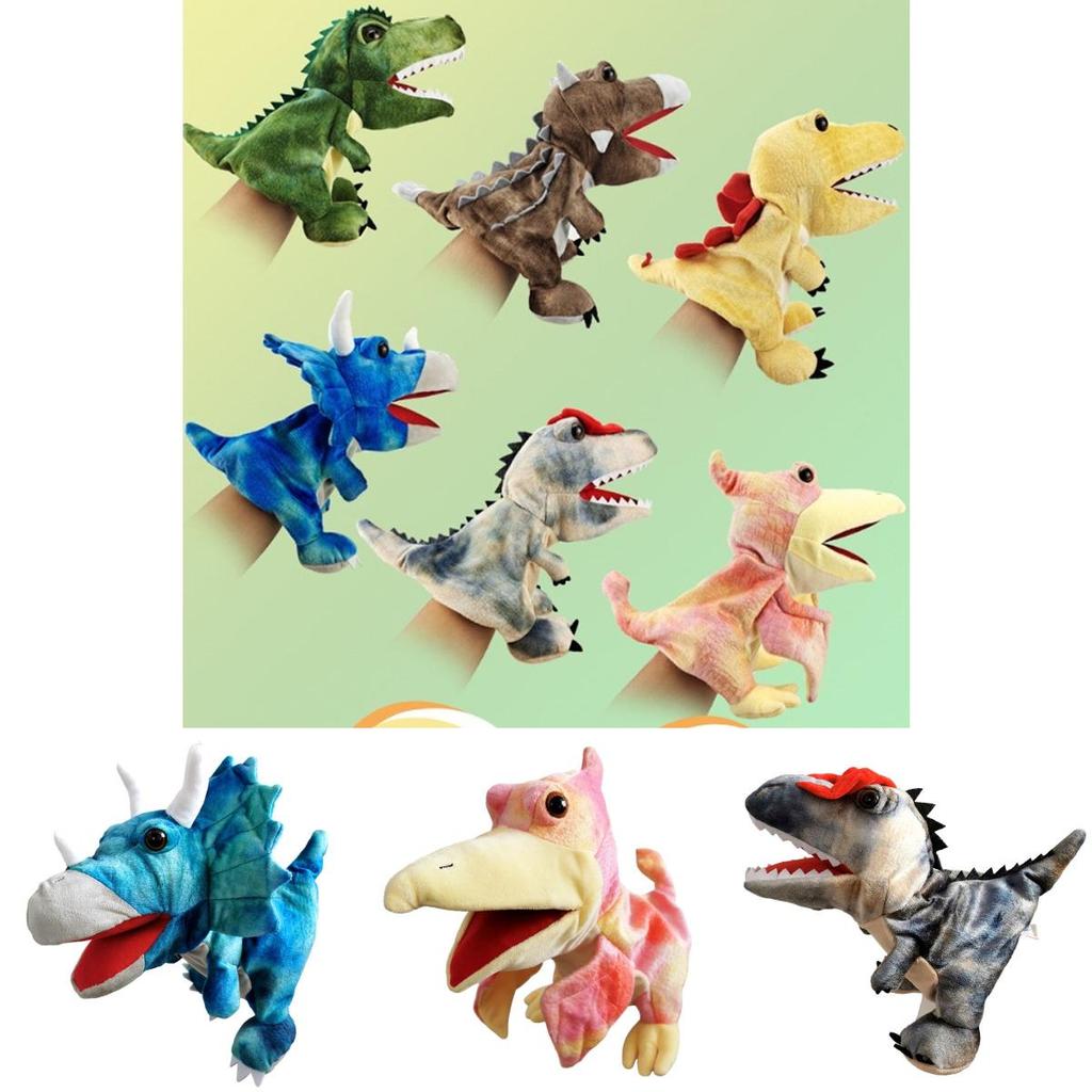 Morbido e Coccoloso Dinosauro Marionetta a Mano Peluche Giocattolo Per il Gioco Immaginativo dei Bambini