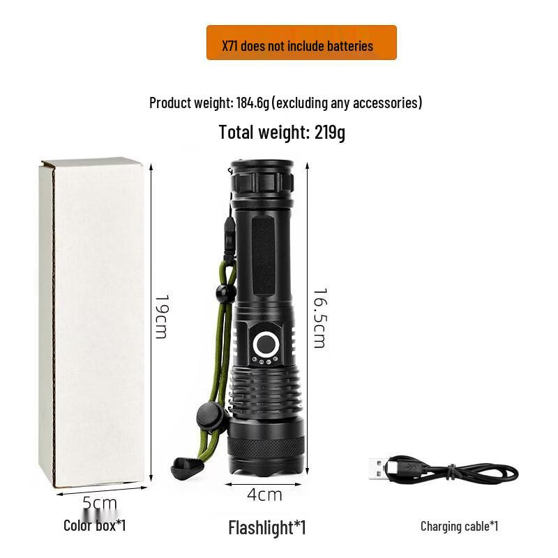 X72 High-Power Rechargeable Flashlight