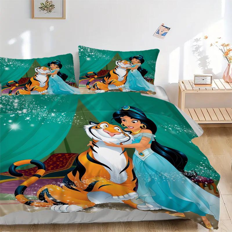 Princess Jasmine Rajah'S Adventure Print 3Pcs Bedding Setduvet Cover With 2 Bedropillowcase Home Birthday Gift
