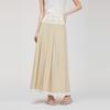 ELLE Chic Solid Color Simple Comfortable Casual Long Skirt Women skirts Khaki ER51495
