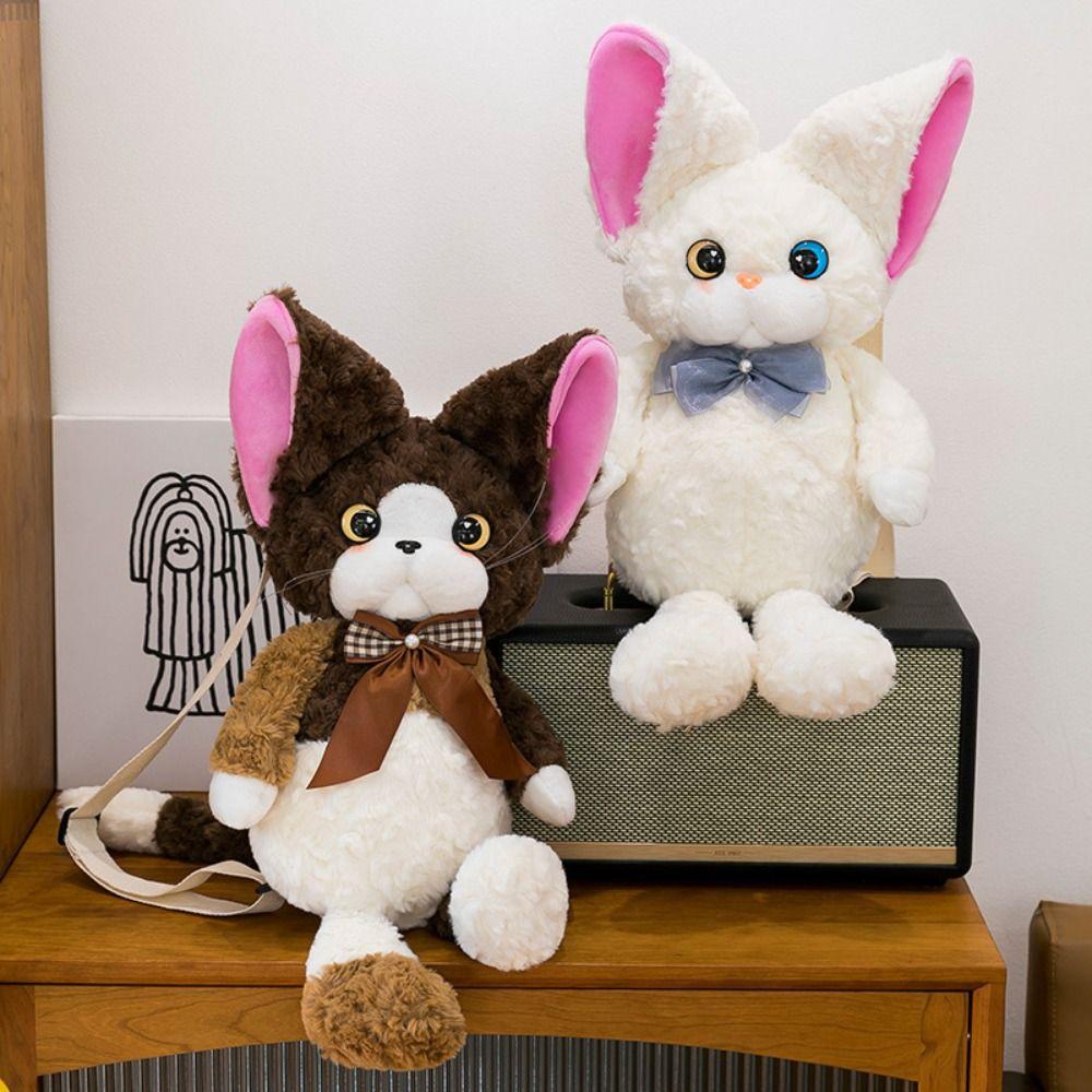 Cute Devon Rex Cat Backpack Stuffed Animals Animals Plush Bag Plush Cat School Bags  Birthday Gift