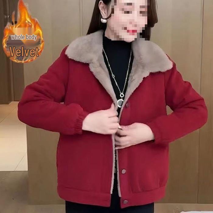 

Women s Winter Corduroy Jacket - Fleece-Lined, Warm, Versatile, Slimming, and Maternity-Friendly. M