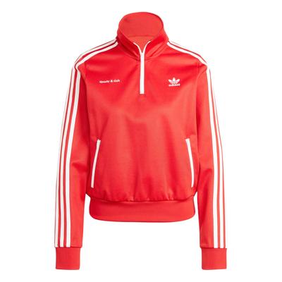 Originals Sporty & Rich Kolaboracja SS24 Logo Marki Wzór Liter Pasiasta Bluza Damska Kurtka Czerwona JD3766