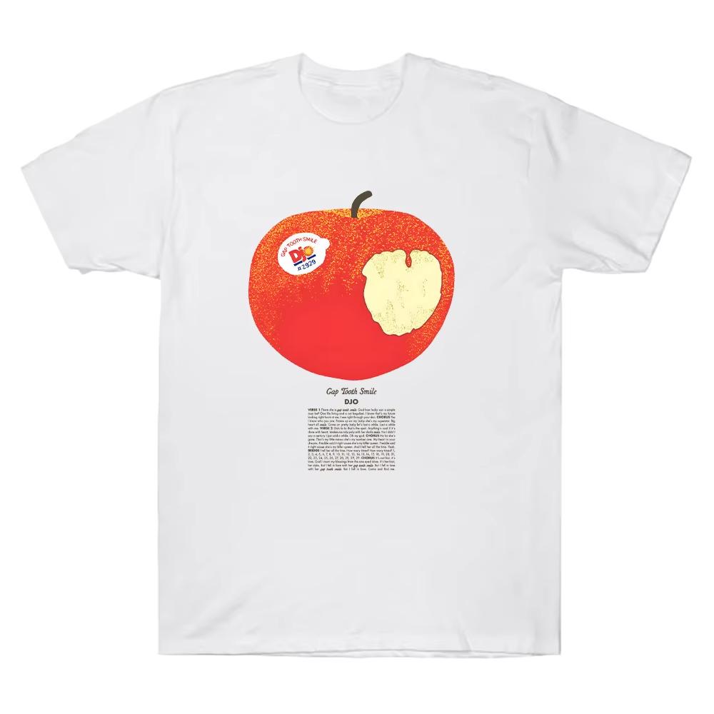Djo Apple Tshirt Fun Cartoon Pattern Tshirt 2026 Summer Mens Womens Casual Fashion Soft Comfortable Pure Cotton Tshirt
