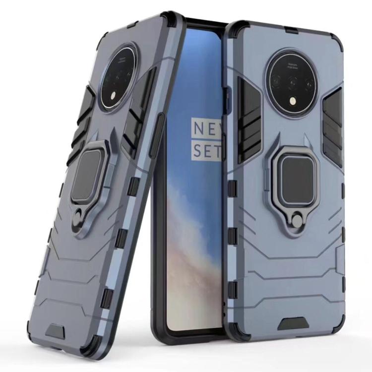 For OnePlus 7T Shockproof PC + TPU Case with Magnetic Ring Holder For OnePlus 7T чёрный