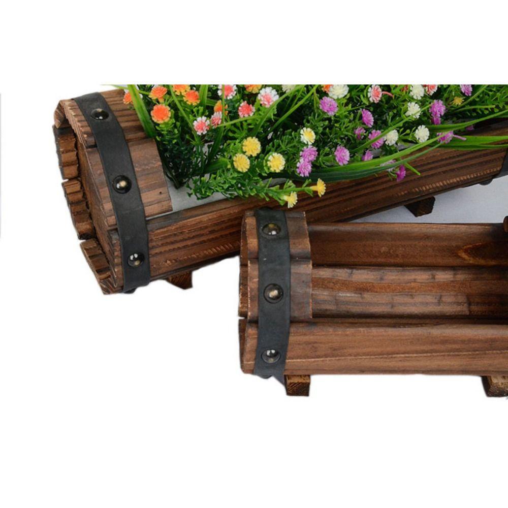 Rustic Wood Flower Pots Durable Flower Boxes Succulent Planter Flower Containers Balcony Planting