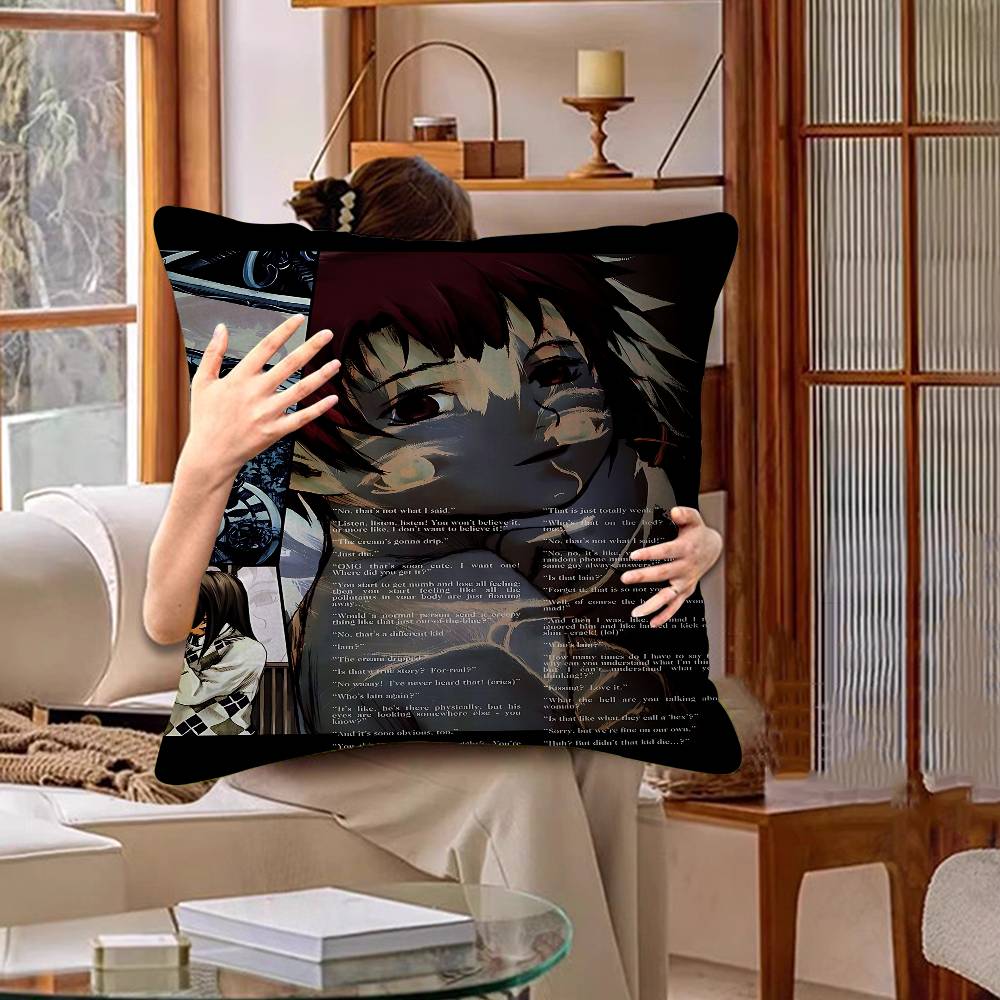 Serial EExperiments Lain Anime Pillow Gifts Home Office Furnishings Bedroom Sofa Car Cushion Cover Case Xcm