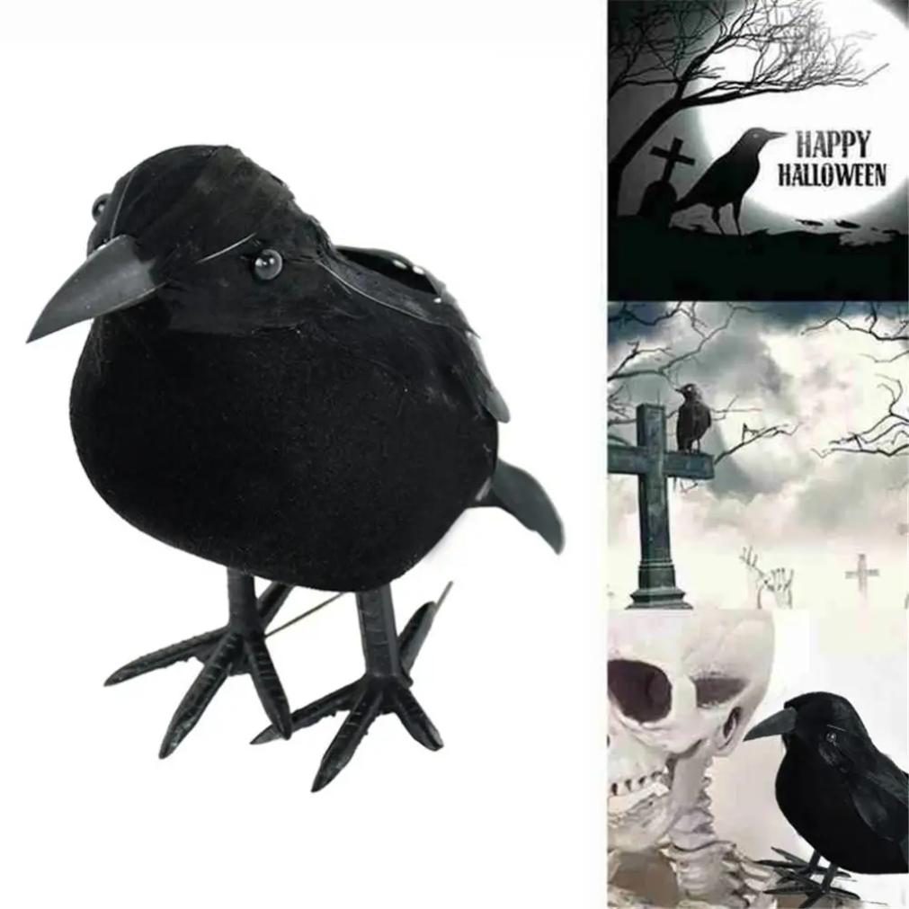 Simulation Black Crow Halloween Black Crow Props Simulation Fake Bird Ghost Festival Halloween Decorat  2025newion Scary Toys