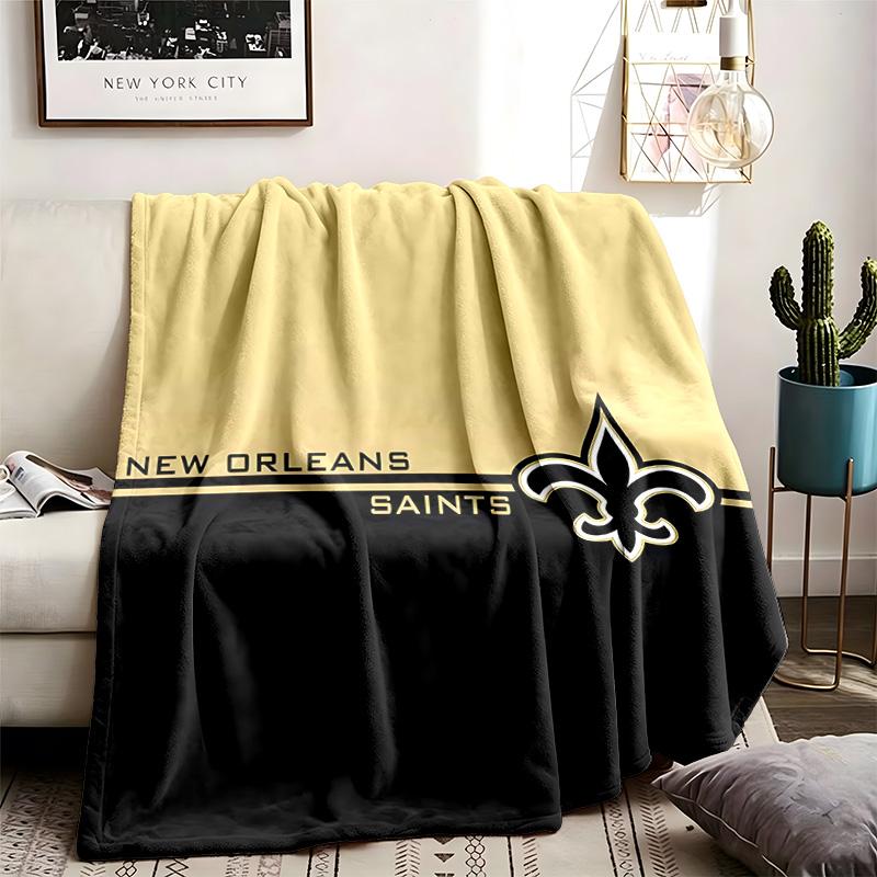New Orleans Saints Theme Personalized Outdoor Flannel Blankets Soft And Suitable For All Seasons Perfect For Sofas Beds And Camping