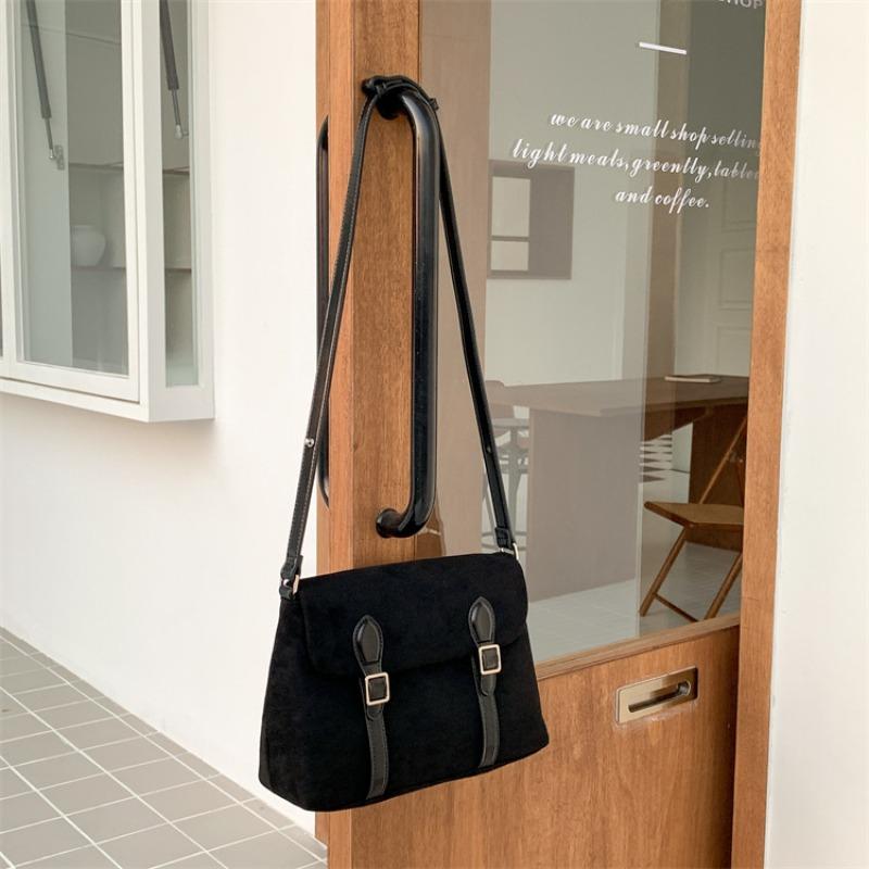 

Сумка-тоут для通勤, сумка-мессенджер из замши-ракушки, женская простая сумка-мессенджер большой вместимости, женская осенне-зимняя чёрный