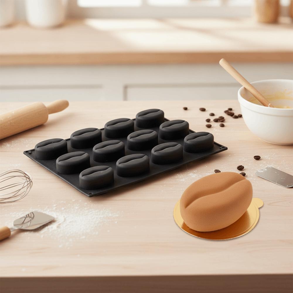 Silicone Coffee Bean French Dessert Mold Easy To Release Baking Mold Pudding Mold Dessert Shop