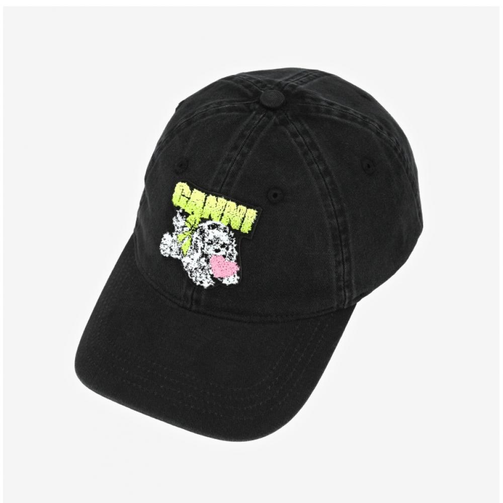 Ganni Puppy Logo Baseball Cap A6941 006