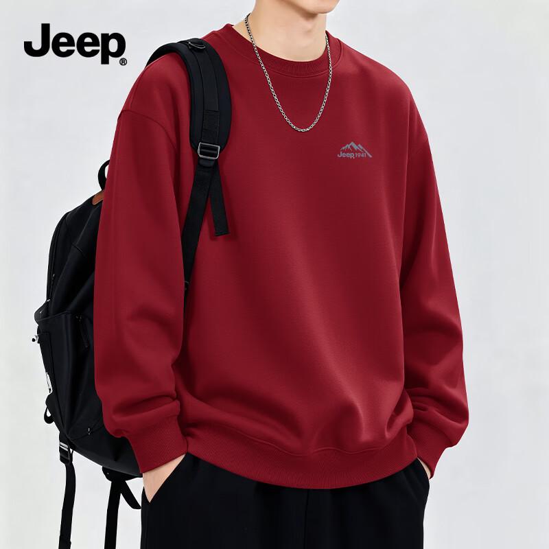 Jeep Men's Basic Crewneck Heavyweight Sweatshirt