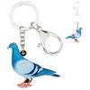 Pigeon Keychain Acrylic Rubber Pendant For A Gift