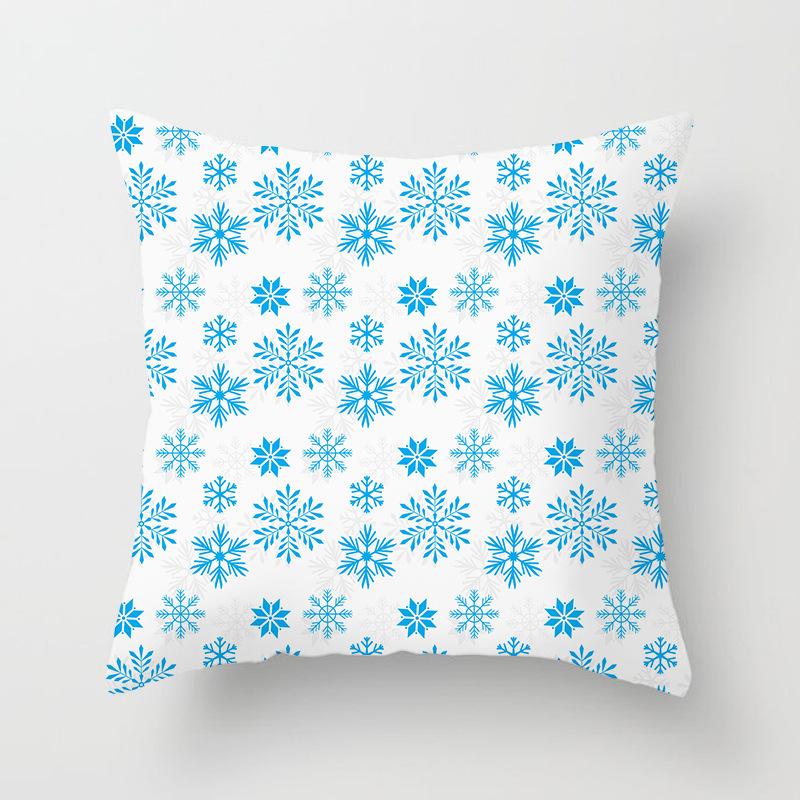 Christmas Snowflake Home European and American Digital Printing Car Pillow Cushion Pillowcase Can Be Customized
