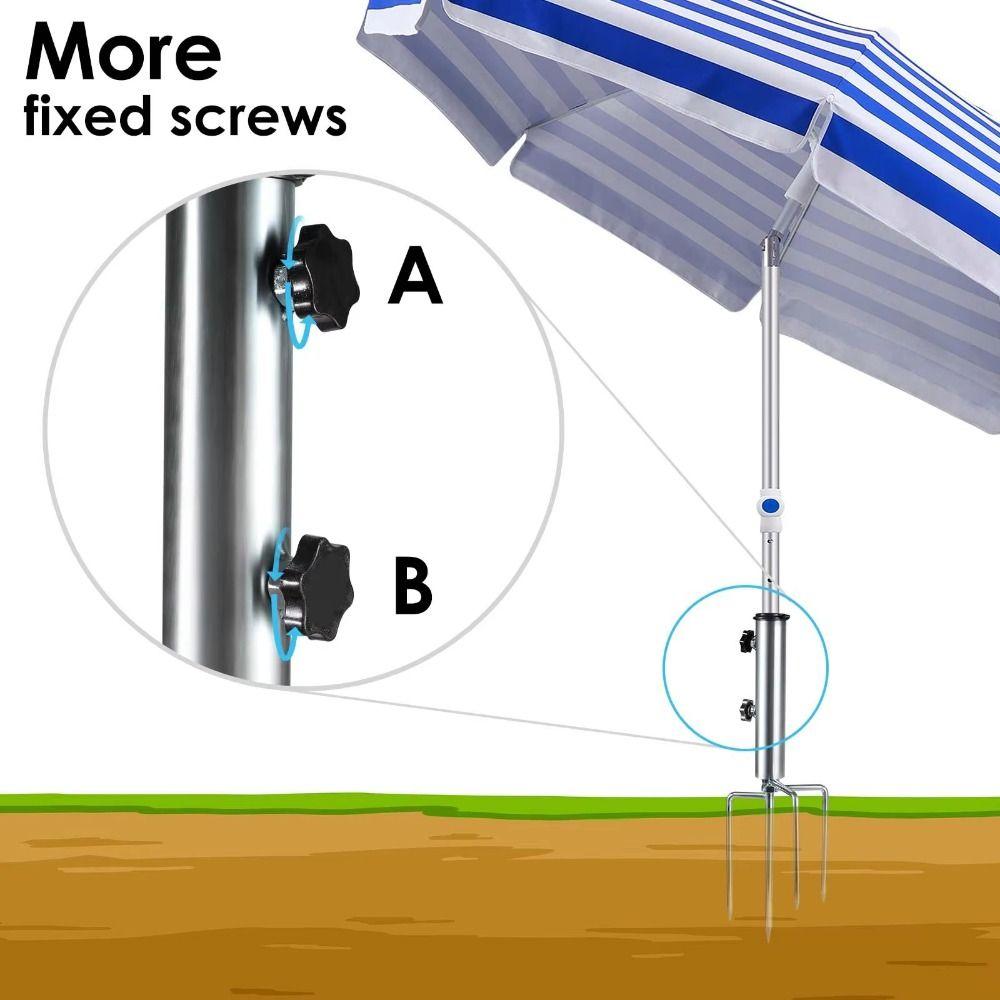 4 Nägel Strandsonnenschirmständer Tragbar Outdoor Fahnenmast Halter Camping Sonnenschirm Basis Sonnenschutz