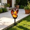 Outdoor Solar Powered Resin Sculptures Dragon Garden Statue Light, Halloween Witch Pathway Warm Figurine Lighting LED Glow, Gothic Medieval