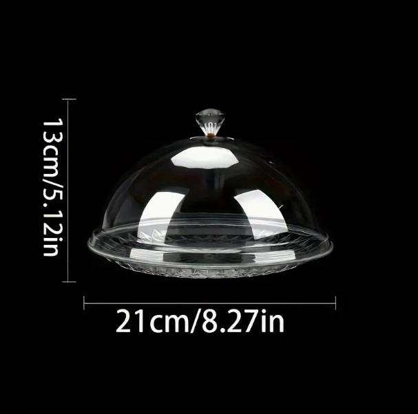 

1pc Transparent Glass Cake Pan With Lid Dust Proof Moisture Proof Cake Display Stand PET Plastic Dessert Cake Display Stand