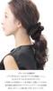 VINGTAINE Embroidered Botanical Scrunchie Hair Tie for Stylish and Cute for Adults Fall/Winter, (HS-196-BR)