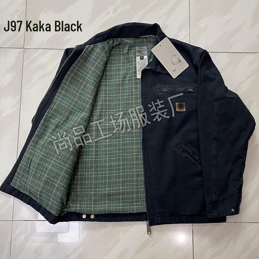 Correct Version Kaha T New J97 Men's Detroit Heavy Industry Washed Jacket - American Classic Style for Couples