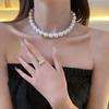 Super fairy zircon splicing pearl necklace design sense niche simple long fringed chain collarbone chain tide