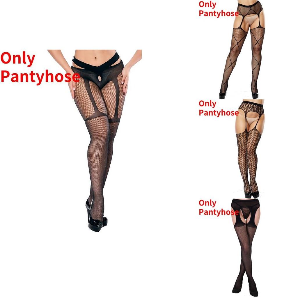 Ultra Stretchy Women's Nylon Fishnet Stockings With Sensual Open-crotch Design And Non-slip Features For Alluring Intimate Moments