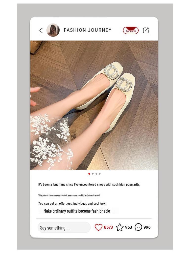 2025 Women's Chunky Heel Square Toe Versatile Low-Cut Shoes, Plus Size 41—43, Perfect for Work and Commute.