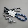 Premium Woven Leather Metal Dinosaur Keychain for Motorcycle Car Handbag Backpack Pendant Gift Accessories with Bracelet