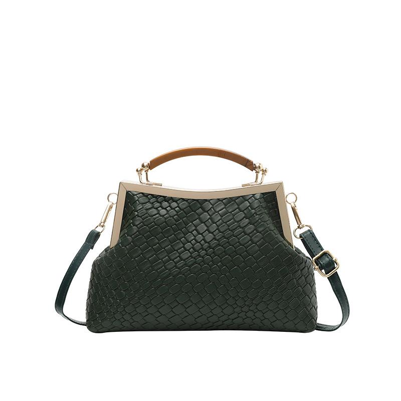 Women's New Fashionable Handbag with Indentation, Hand-held Clip, Shell Bag, Fashionable Temperament, Single Shoulder Crossbody Small Bag